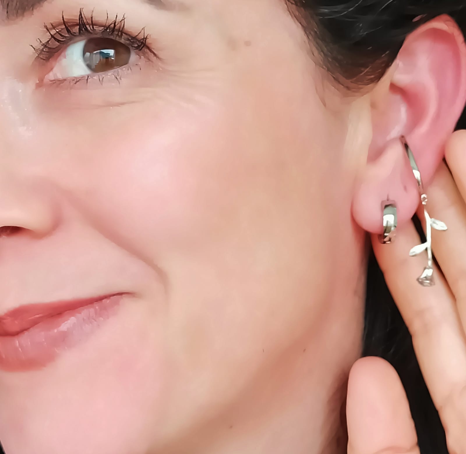 PACK EARCUFF ROSA ARGOLLA UNIDAD PLATEADA PIERCING MODERNO - 5