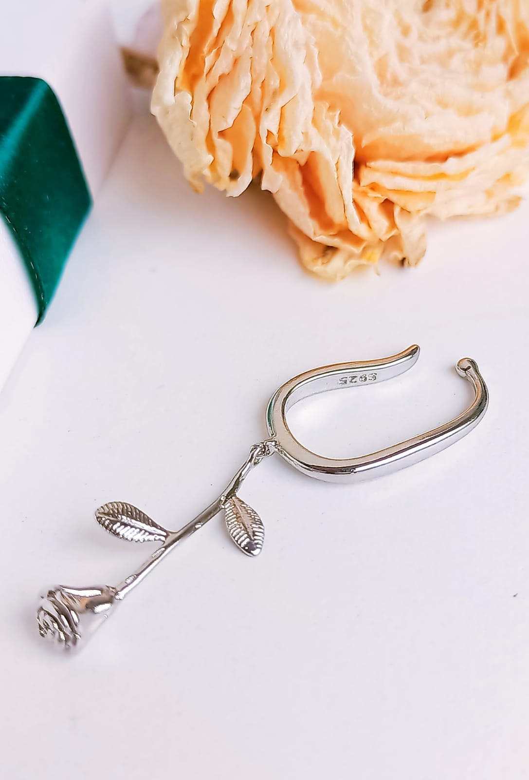 PACK EARCUFF ROSA ARGOLLA UNIDAD PLATEADA PIERCING MODERNO - 9