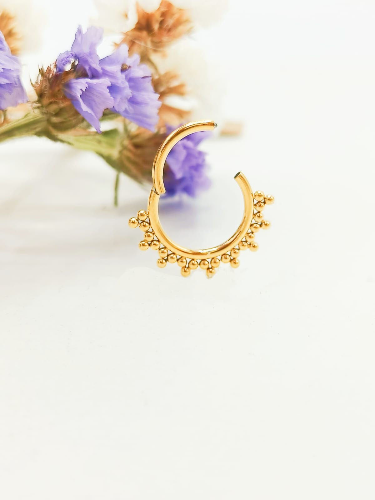 PIERCING SEPTUM F136 G23 ACERO DE TITANIO CHAPADO EN ORO 18K - 2
