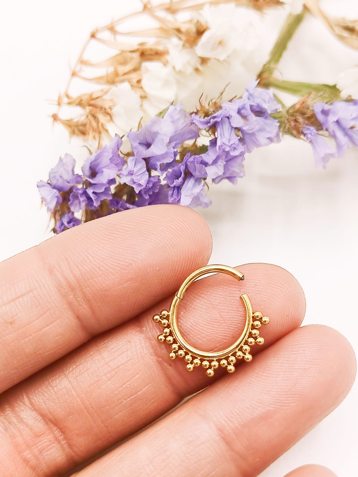 PIERCING SEPTUM F136 G23 ACERO DE TITANIO CHAPADO EN ORO 18K - 3