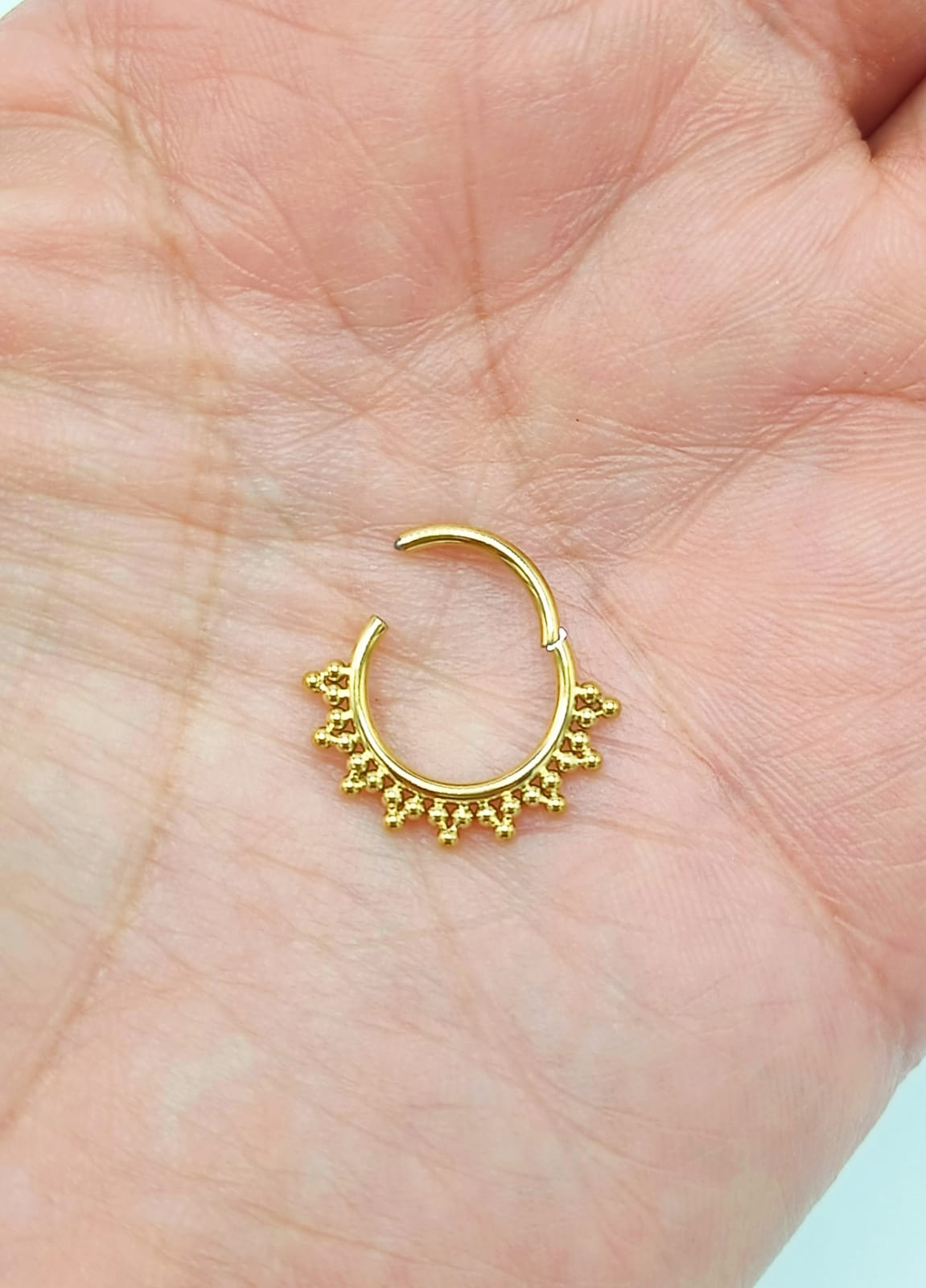 PIERCING SEPTUM F136 G23 ACERO DE TITANIO CHAPADO EN ORO 18K - 6