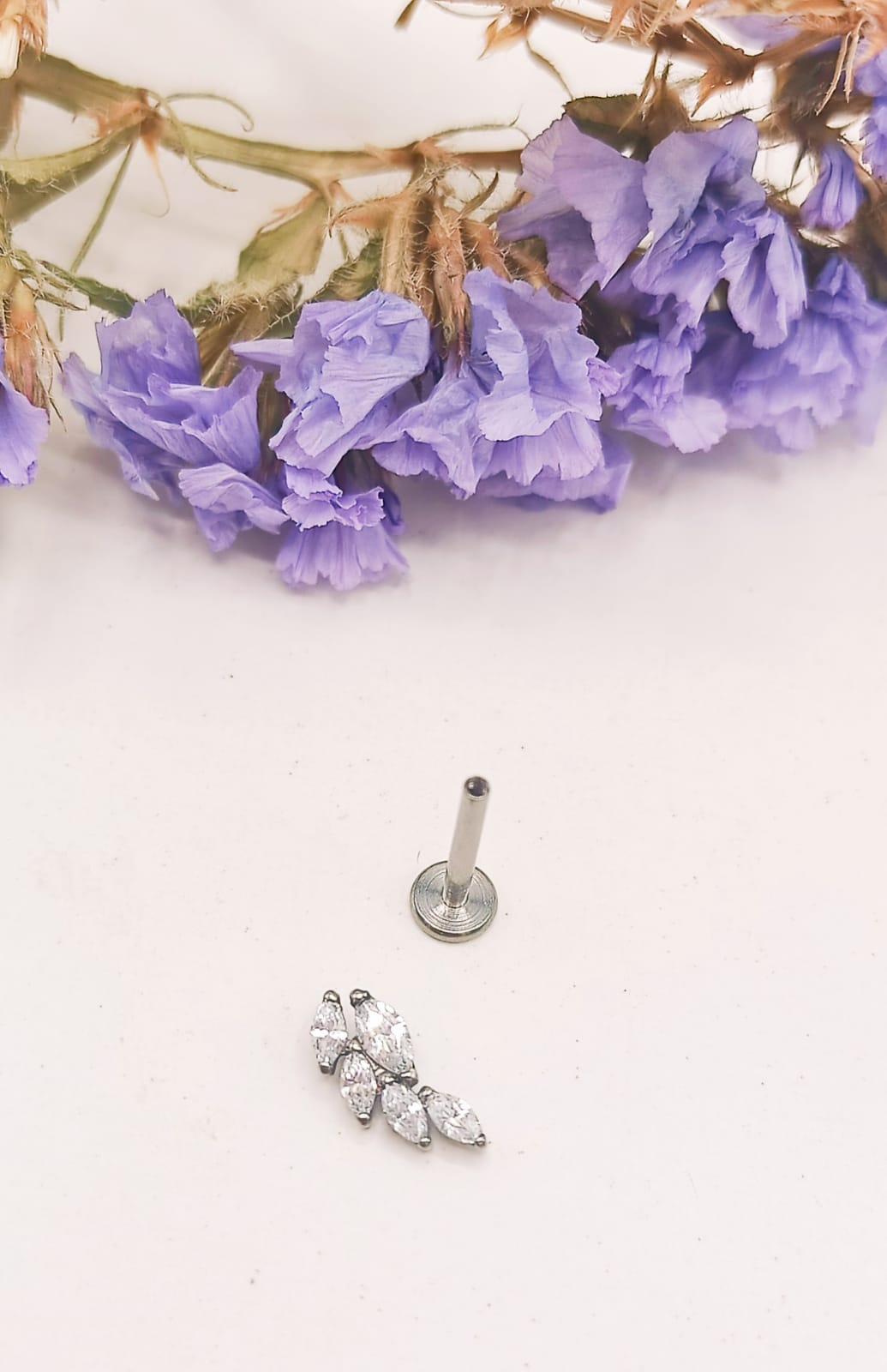PIERCING LABRET ZIRCONIA ASTM F136 G23 ACERO DE TITANIO ALAS - 5
