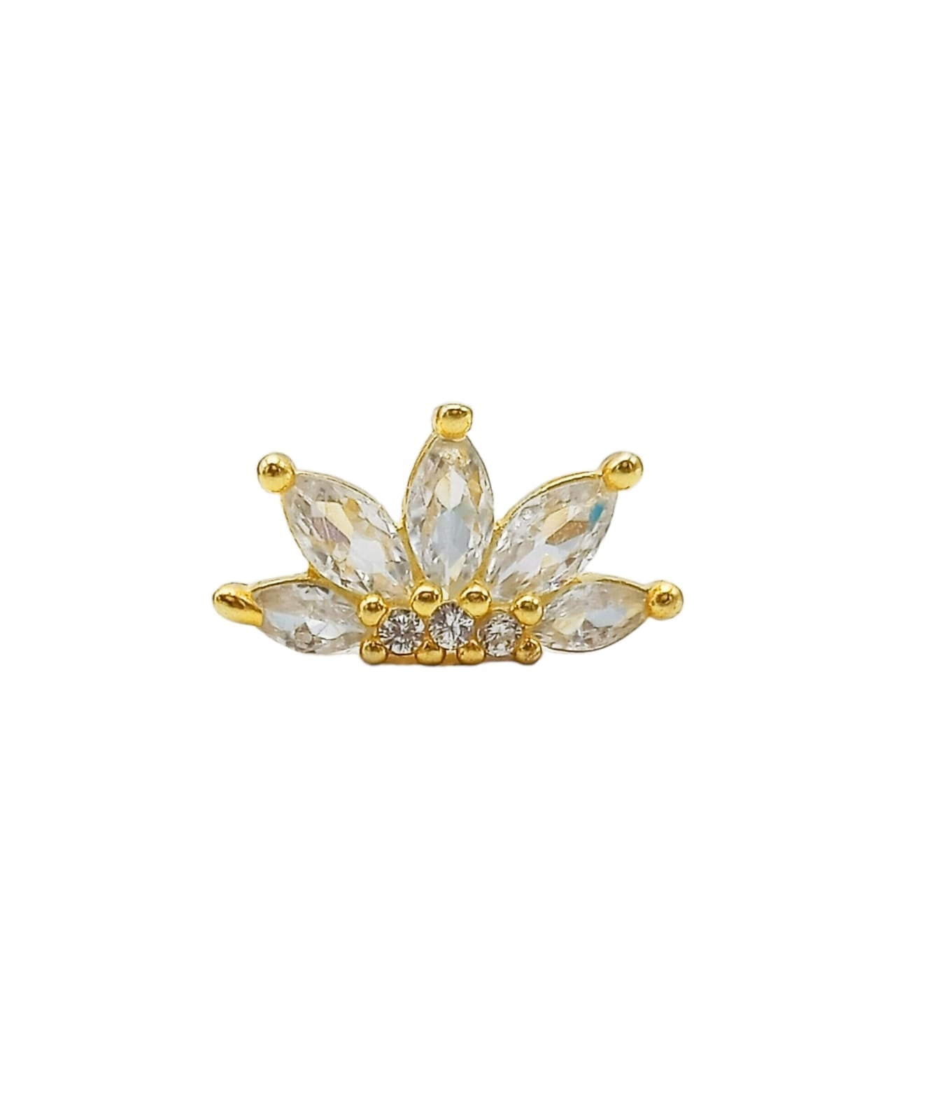 ARO PIERCING CORONA HELIX FLAT PLATA 925 CHAPADA EN ORO 18K - 1