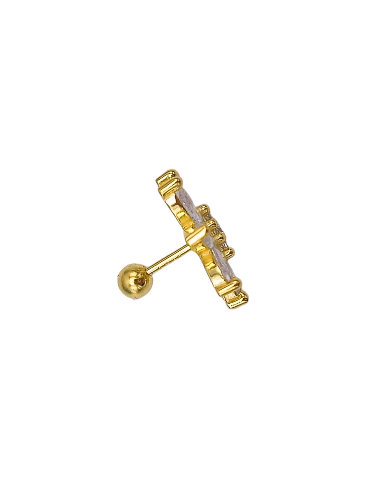 ARO PIERCING CORONA HELIX FLAT PLATA 925 CHAPADA EN ORO 18K - 6