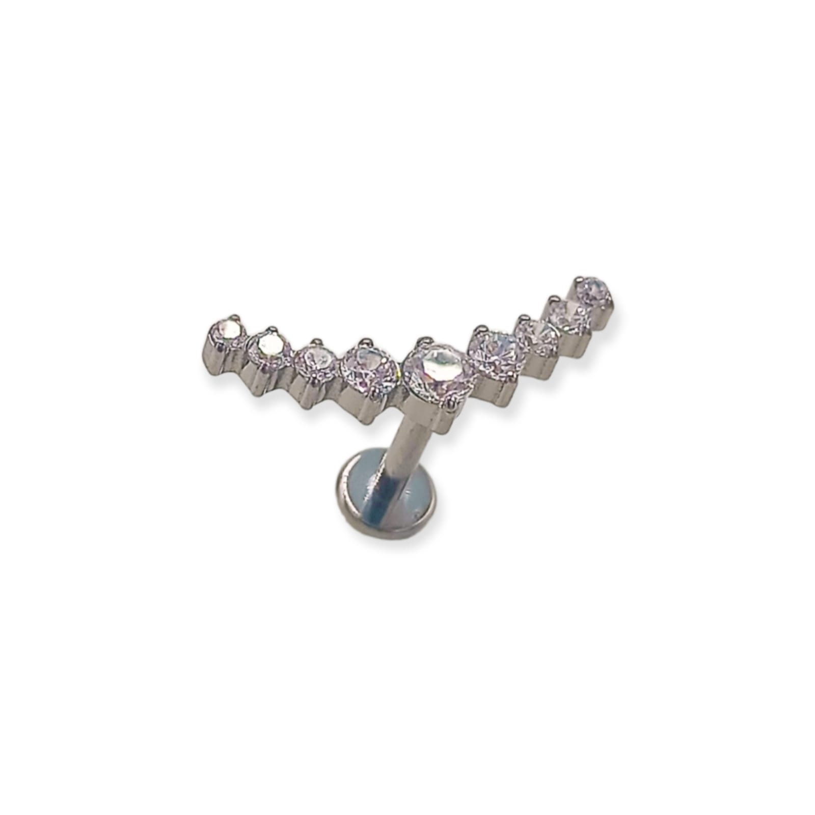 PIERCING LABRET ASTM F136 G23 ACERO TITANIO ZIRCONIA TREPADO - 1