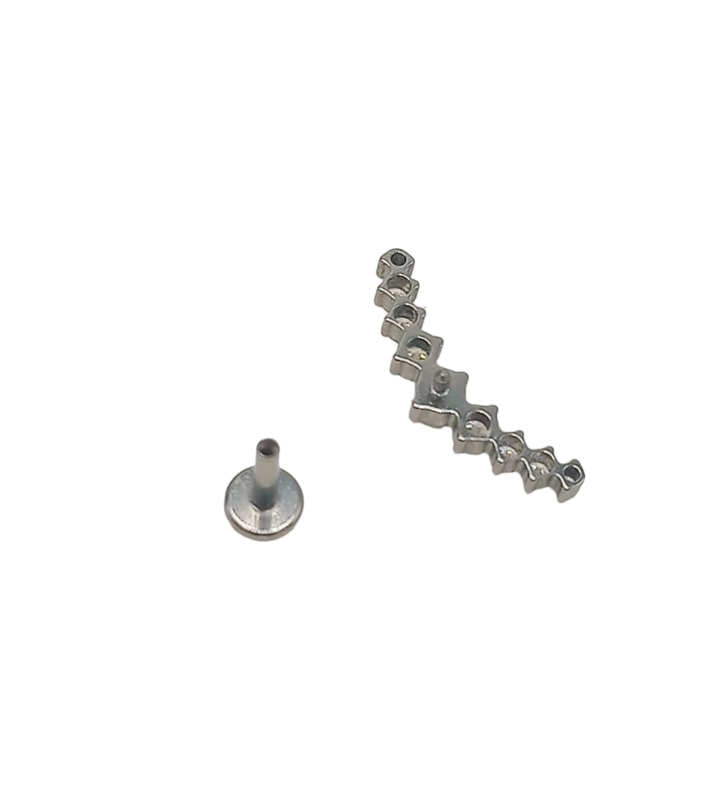 PIERCING LABRET ASTM F136 G23 ACERO TITANIO ZIRCONIA TREPADO - 4