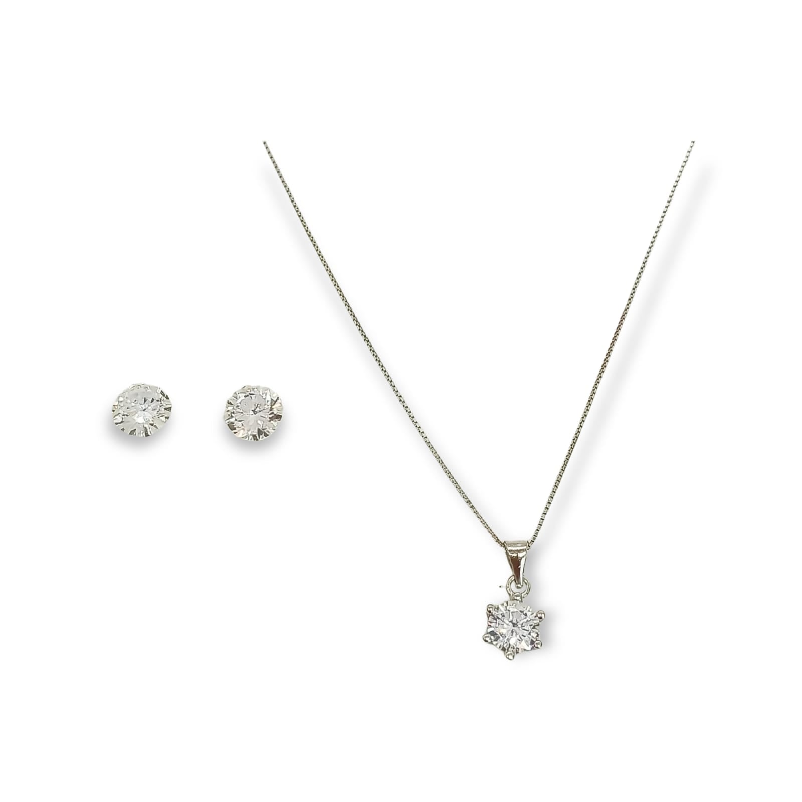 SET CONJUNTO CADENA VENECIANA ARO PUNTO DE LUZ PLATA SUBLIME - 1