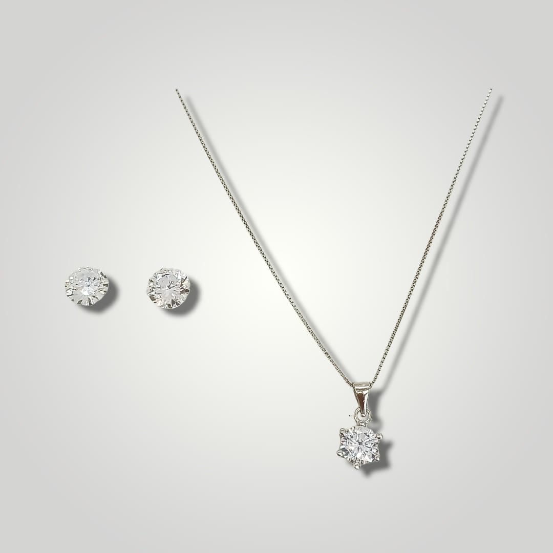 SET CONJUNTO CADENA VENECIANA ARO PUNTO DE LUZ PLATA SUBLIME - 2
