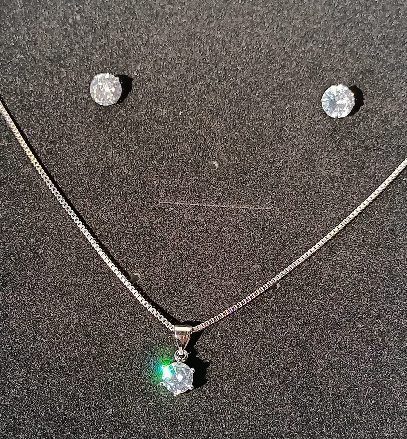 SET CONJUNTO CADENA VENECIANA ARO PUNTO DE LUZ PLATA SUBLIME - 3