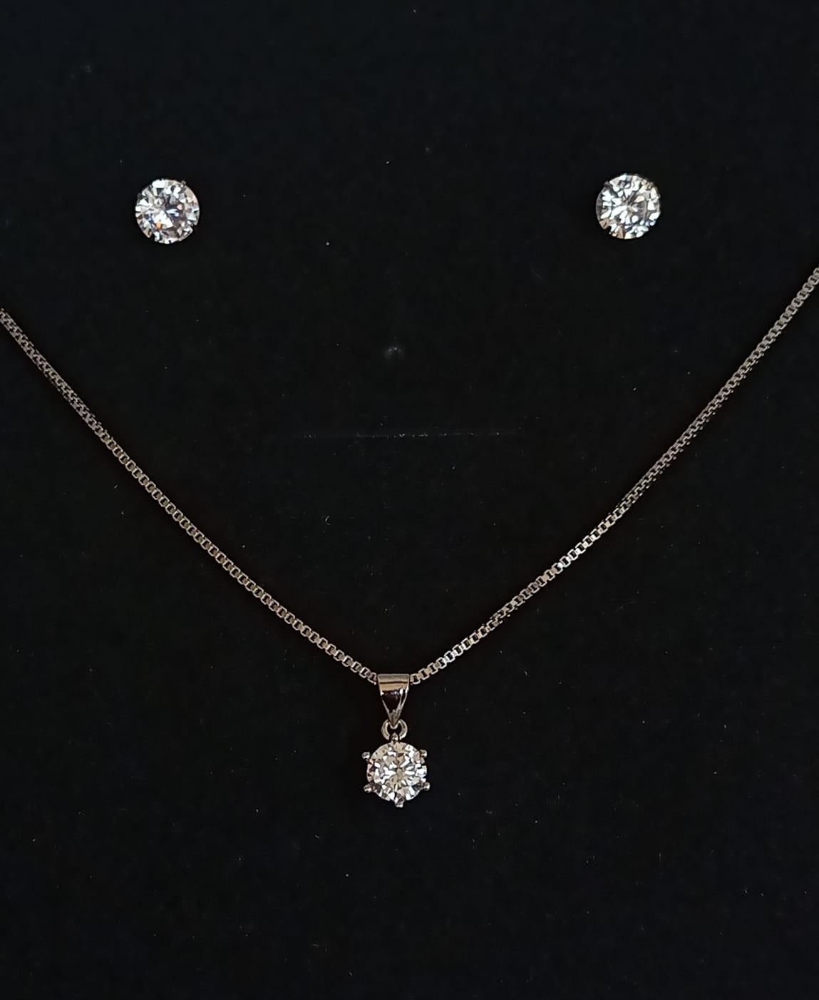 SET CONJUNTO CADENA VENECIANA ARO PUNTO DE LUZ PLATA SUBLIME - 4