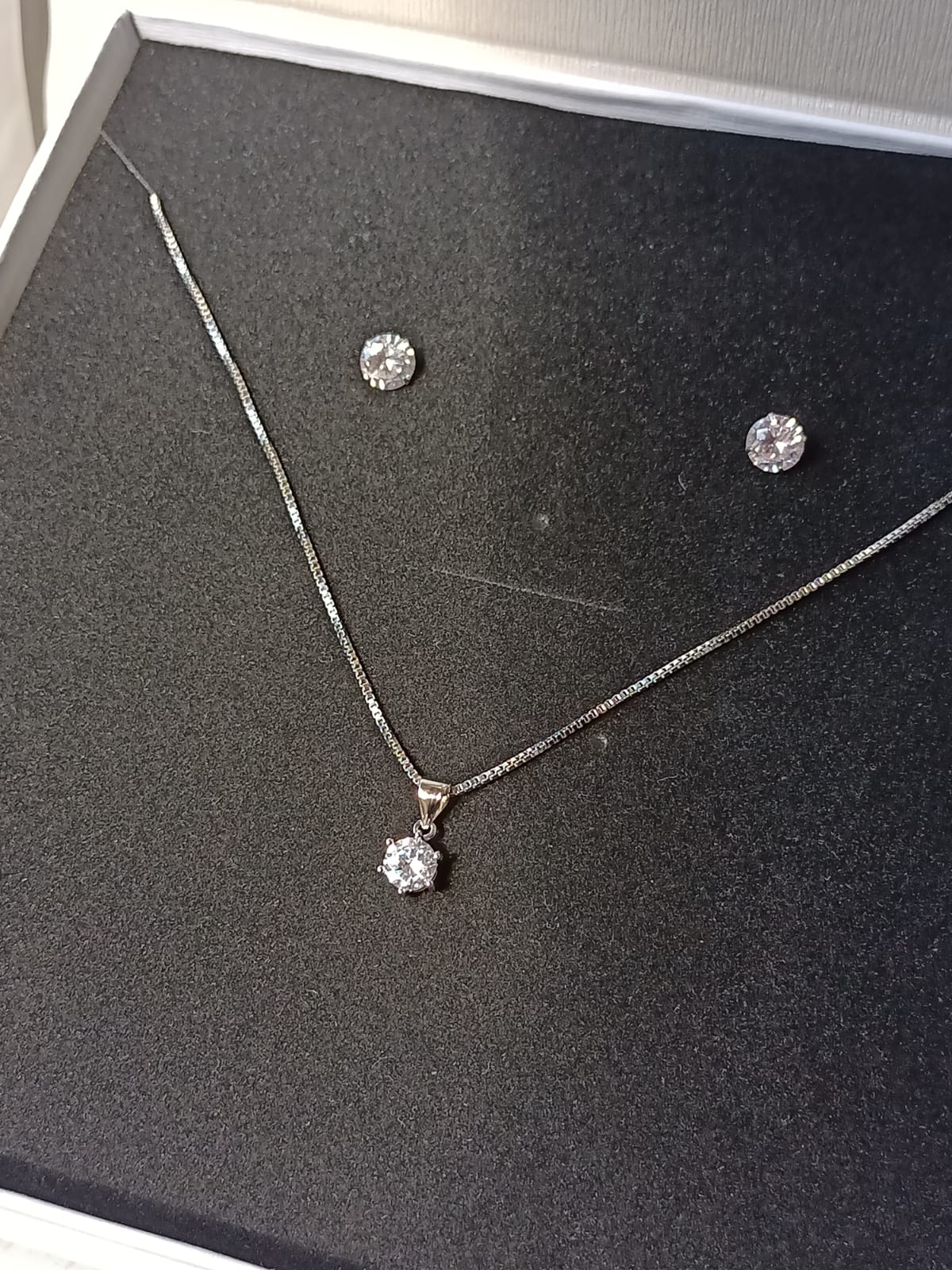 SET CONJUNTO CADENA VENECIANA ARO PUNTO DE LUZ PLATA SUBLIME - 8