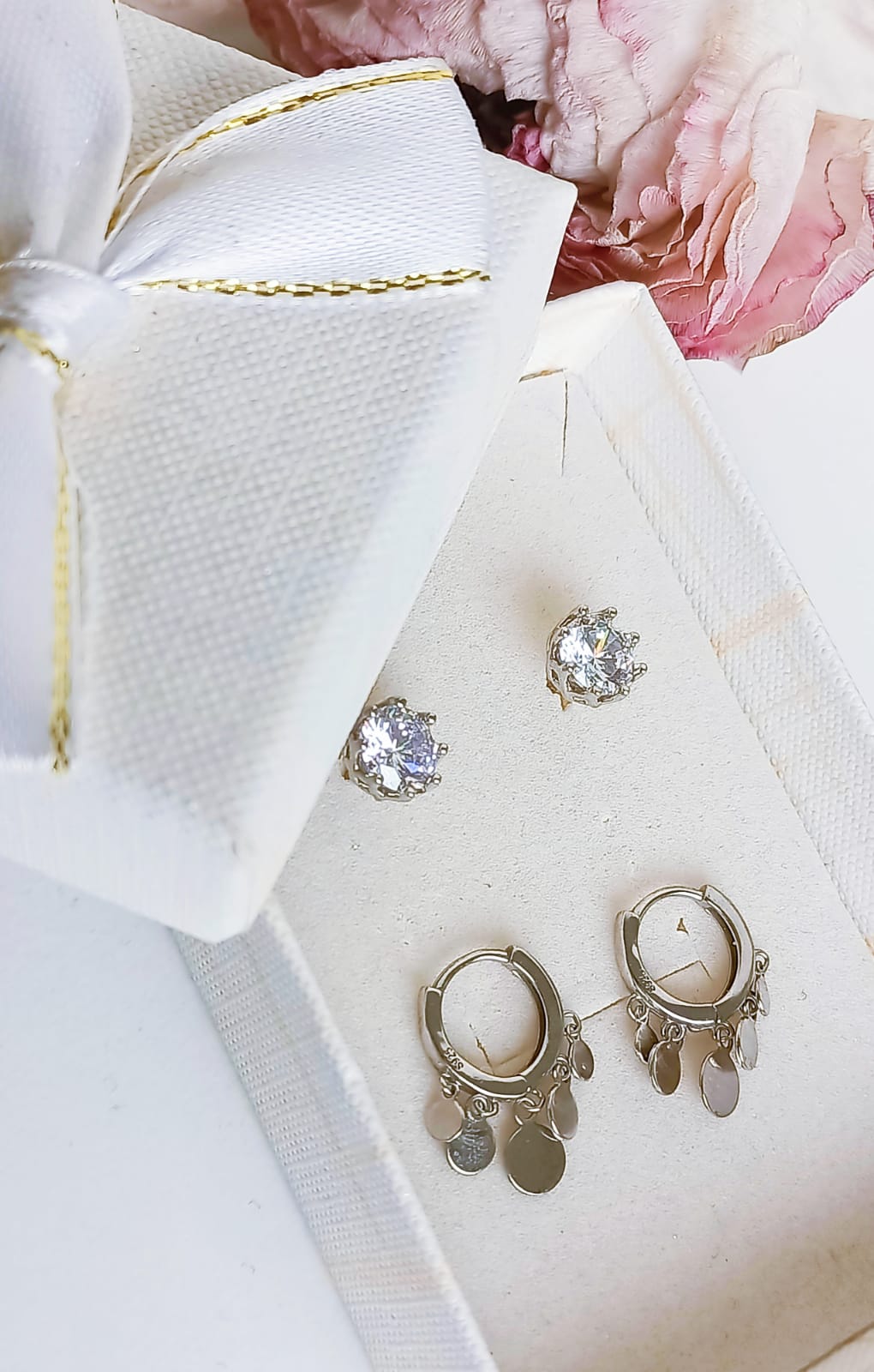 PACK DE AROS PUNTO LUZ ARGOLLAS HUGGIES PLATA 925 PIERCING - 2