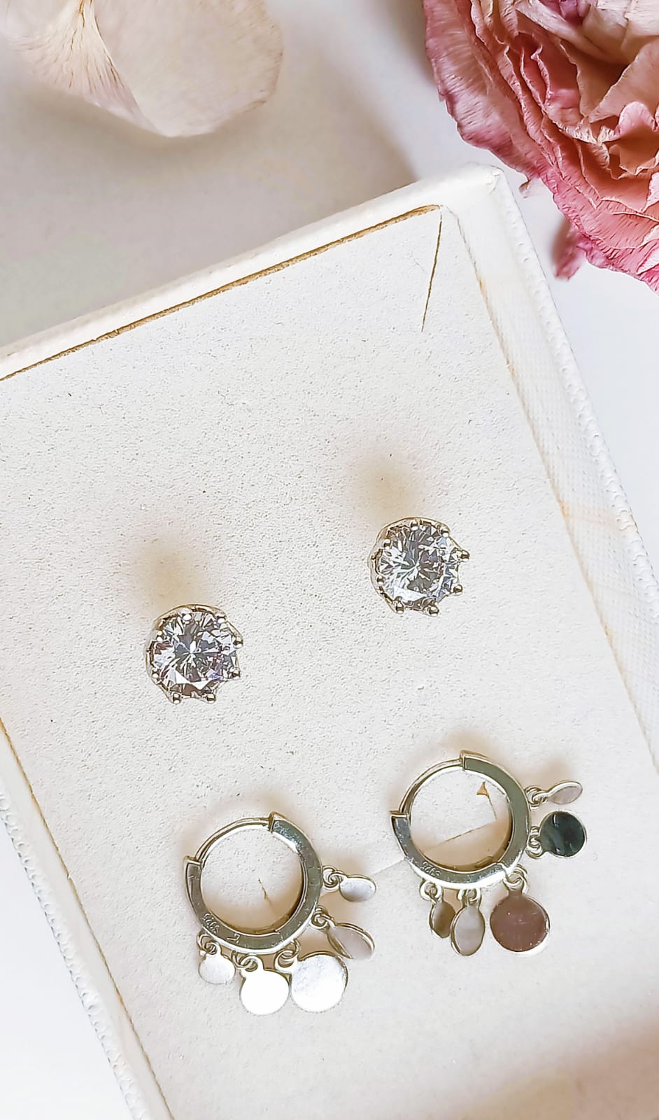 PACK DE AROS PUNTO LUZ ARGOLLAS HUGGIES PLATA 925 PIERCING - 5