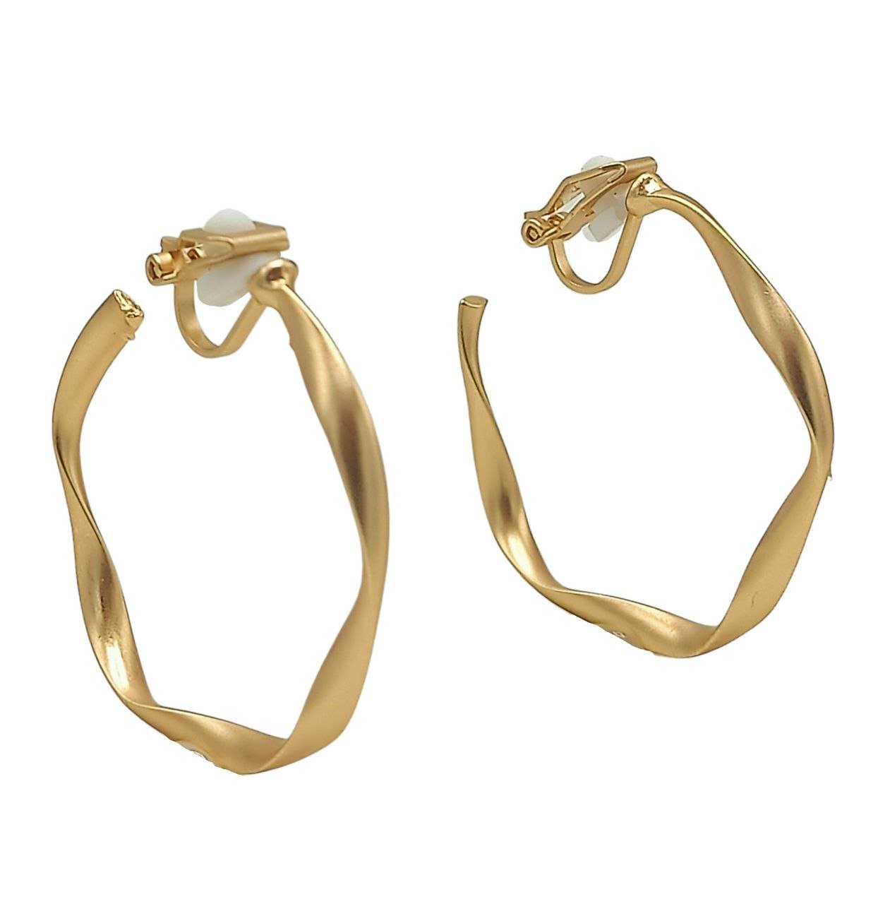 AROS SIN PERFORACIÓN ARGOLLAS FINAS RELIEVE BAÑADAS EN ORO - 1