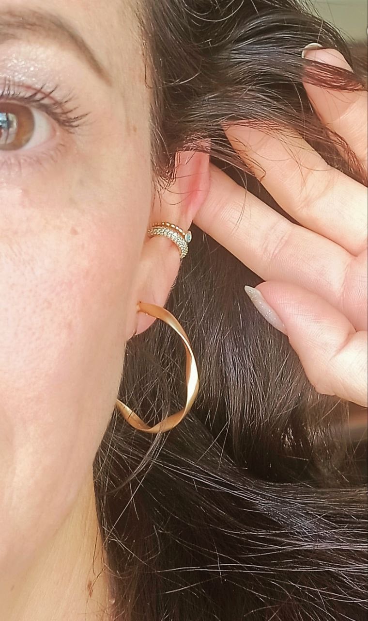 AROS SIN PERFORACIÓN ARGOLLAS FINAS RELIEVE BAÑADAS EN ORO - 6