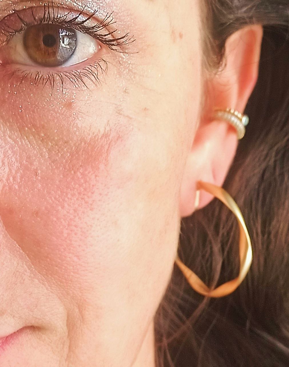 AROS SIN PERFORACIÓN ARGOLLAS FINAS RELIEVE BAÑADAS EN ORO - 8