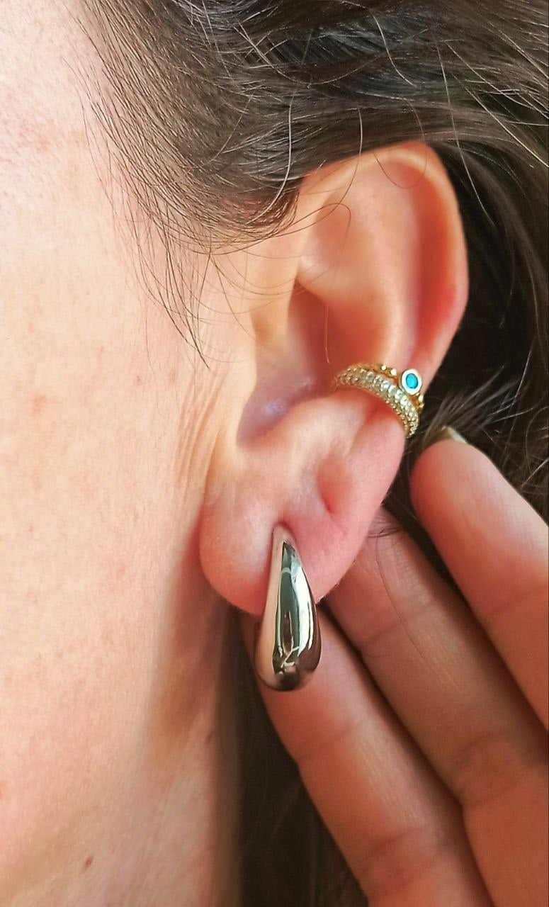 AROS SIN PERFORACIÓN ARGOLLAS CHUNKY SMALL BAÑADAS EN PLATA - 2