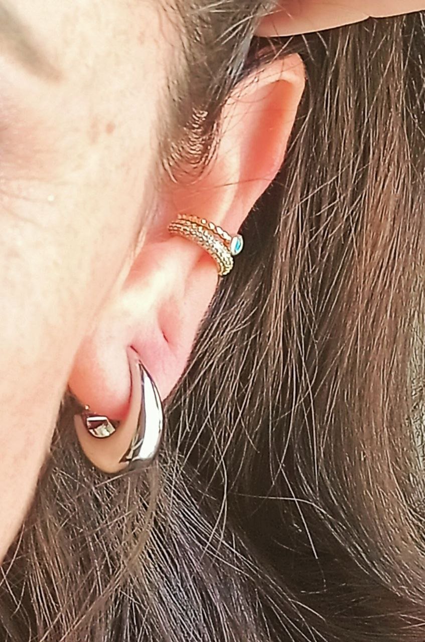 AROS SIN PERFORACIÓN ARGOLLAS CHUNKY SMALL BAÑADAS EN PLATA - 5