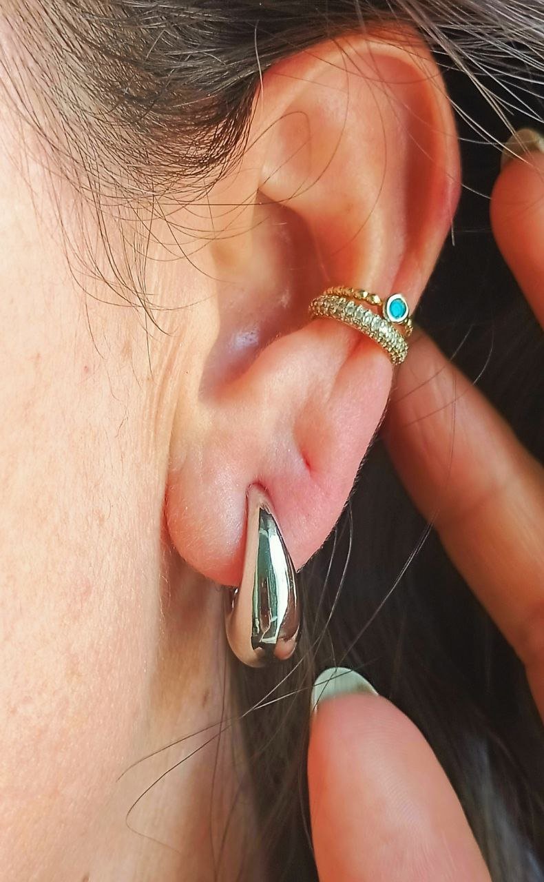 AROS SIN PERFORACIÓN ARGOLLAS CHUNKY SMALL BAÑADAS EN PLATA - 6