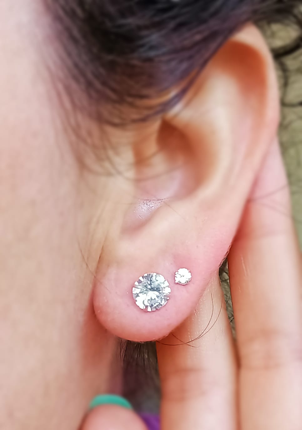 SET AROS CONJUNTO PUNTO DE LUZ ZIRCONIA PLATA FINA 3MM 7MM - 4