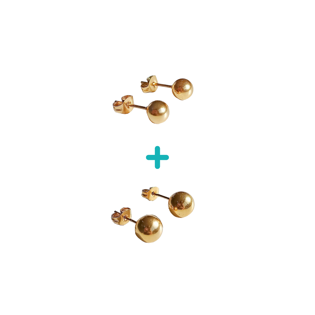 PACK DE AROS PIERCING ESFERAS 5MM + 7MM CHAPADAS EN ORO 18K - 1