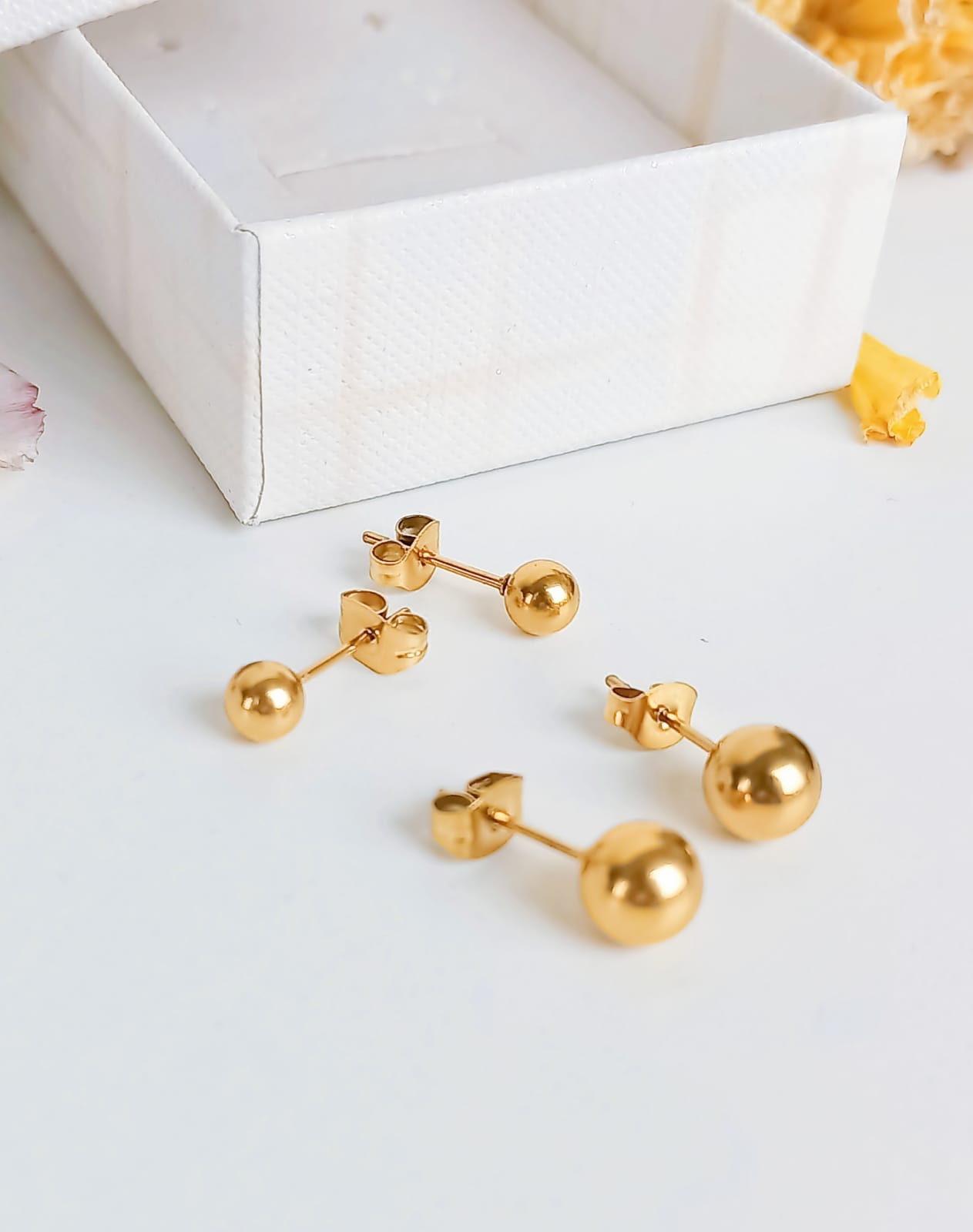 PACK DE AROS PIERCING ESFERAS 5MM + 7MM CHAPADAS EN ORO 18K - 3