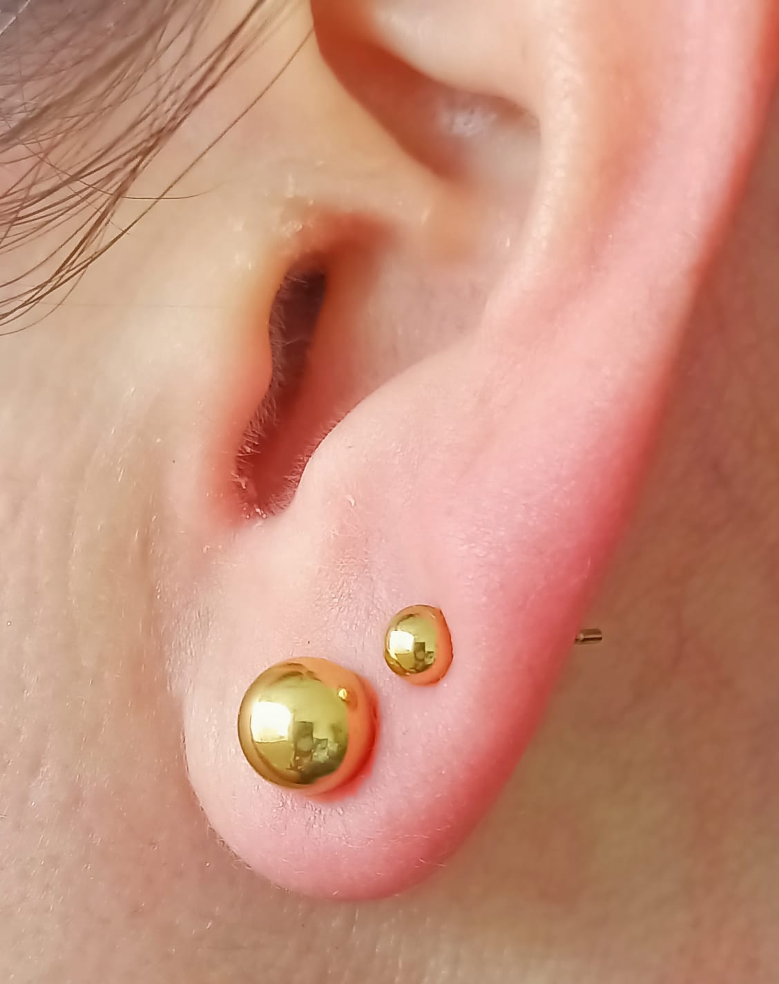 PACK DE AROS PIERCING ESFERAS 5MM + 7MM CHAPADAS EN ORO 18K - 5
