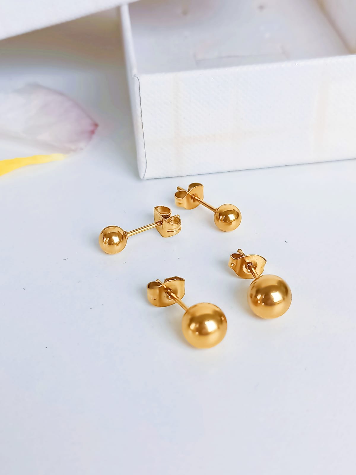 PACK DE AROS PIERCING ESFERAS 5MM + 7MM CHAPADAS EN ORO 18K - 6