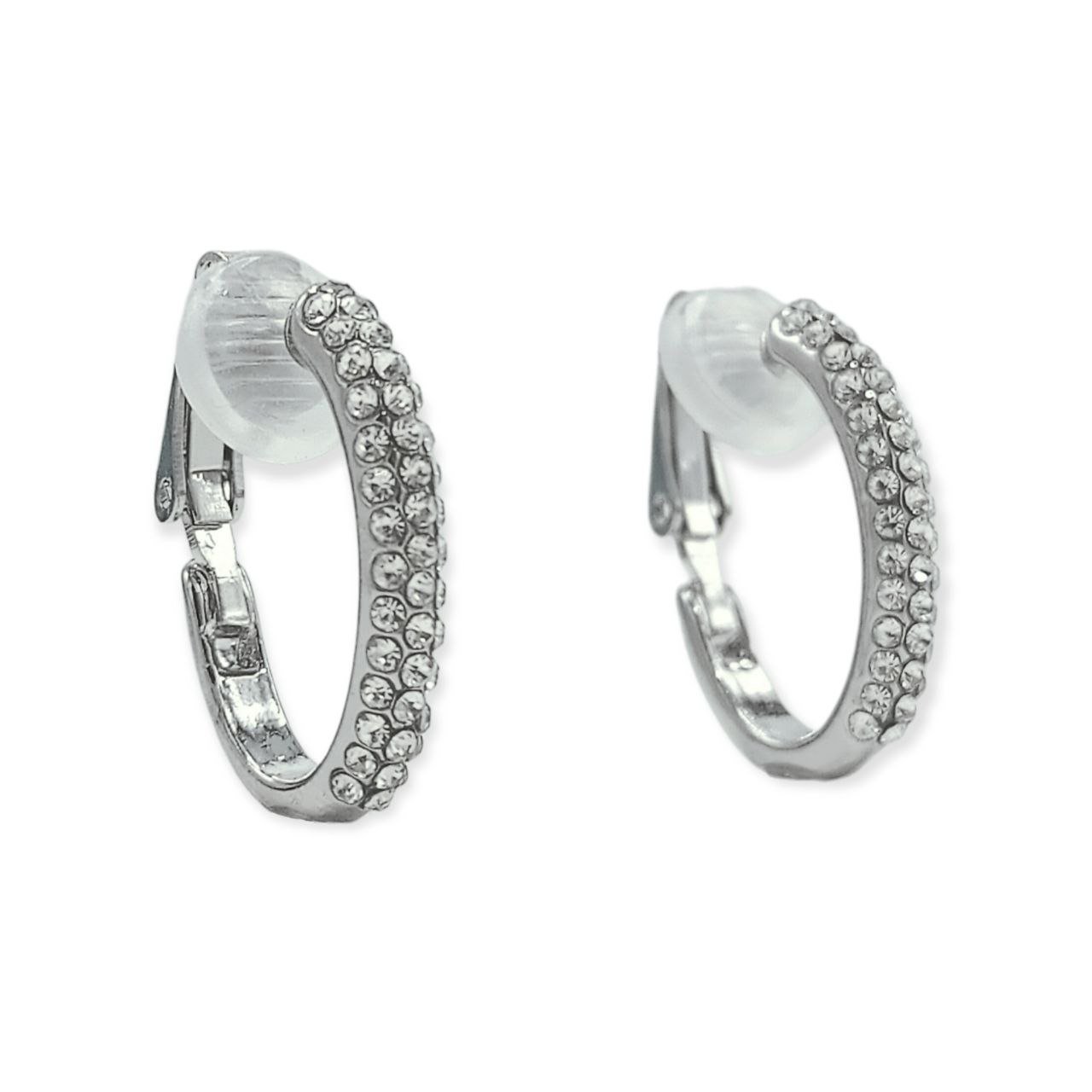 AROS SIN PERFORACION ARGOLLAS FINAS ZIRCONIOS BAÑADO PLATA - 1