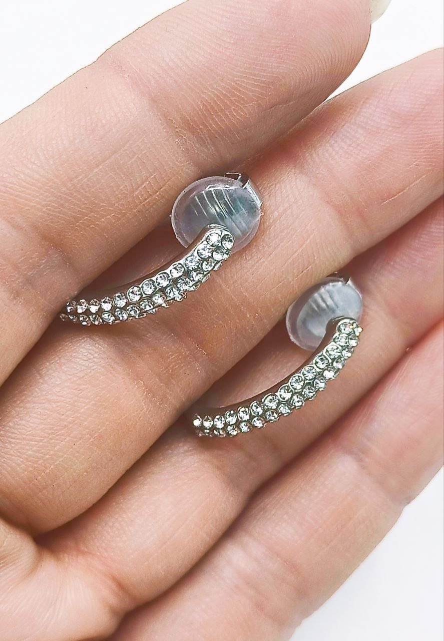 AROS SIN PERFORACION ARGOLLAS FINAS ZIRCONIOS BAÑADO PLATA - 4