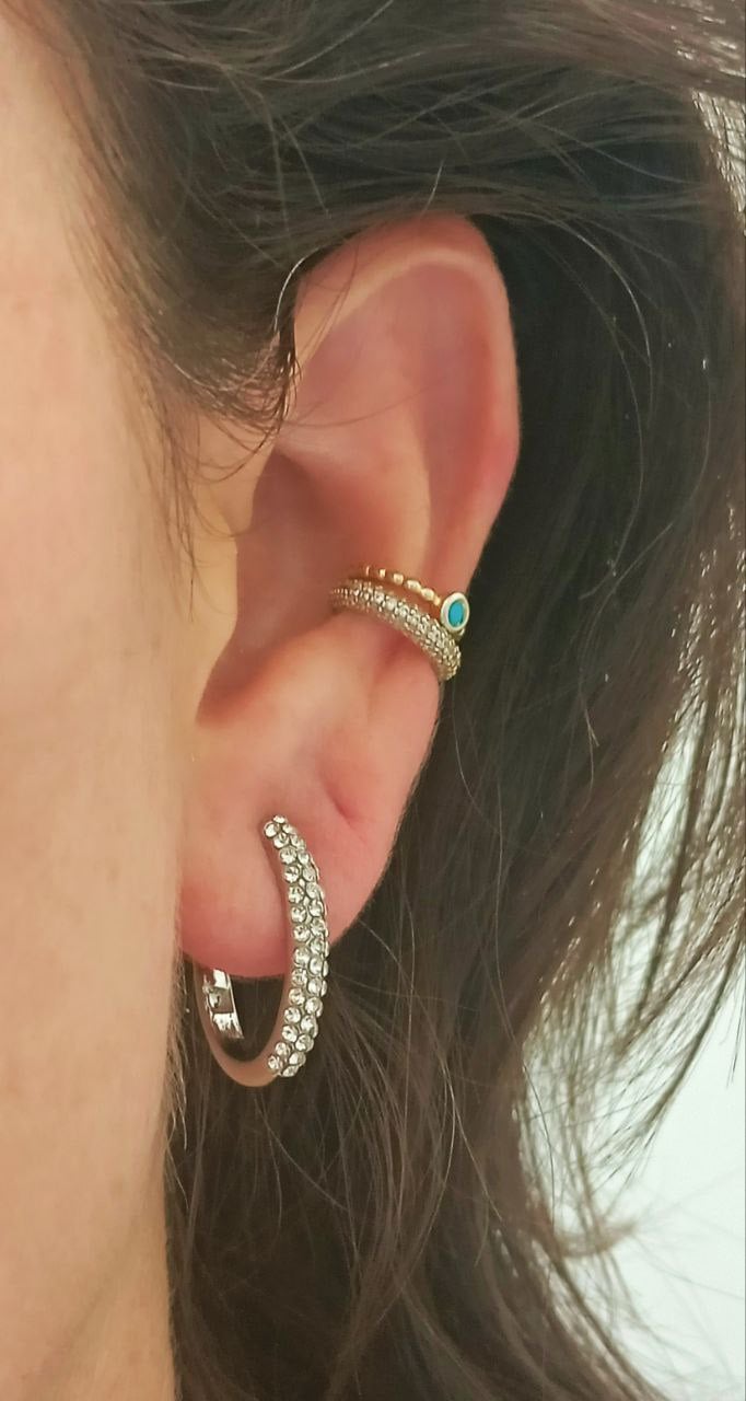 AROS SIN PERFORACION ARGOLLAS FINAS ZIRCONIOS BAÑADO PLATA - 5