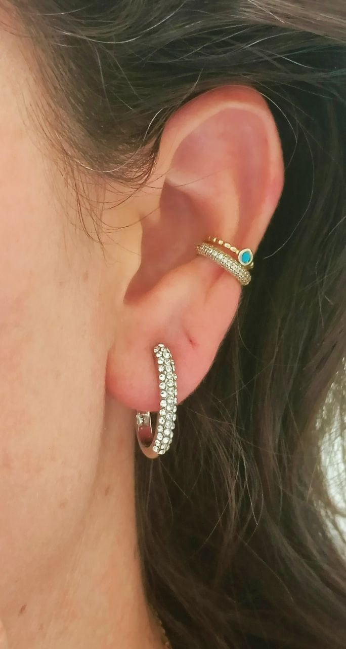 AROS SIN PERFORACION ARGOLLAS FINAS ZIRCONIOS BAÑADO PLATA - 7