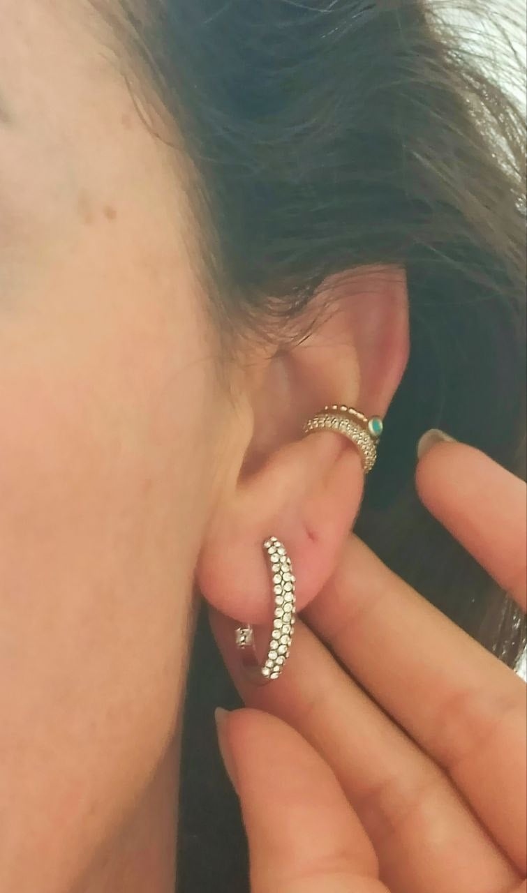AROS SIN PERFORACION ARGOLLAS FINAS ZIRCONIOS BAÑADO PLATA - 8