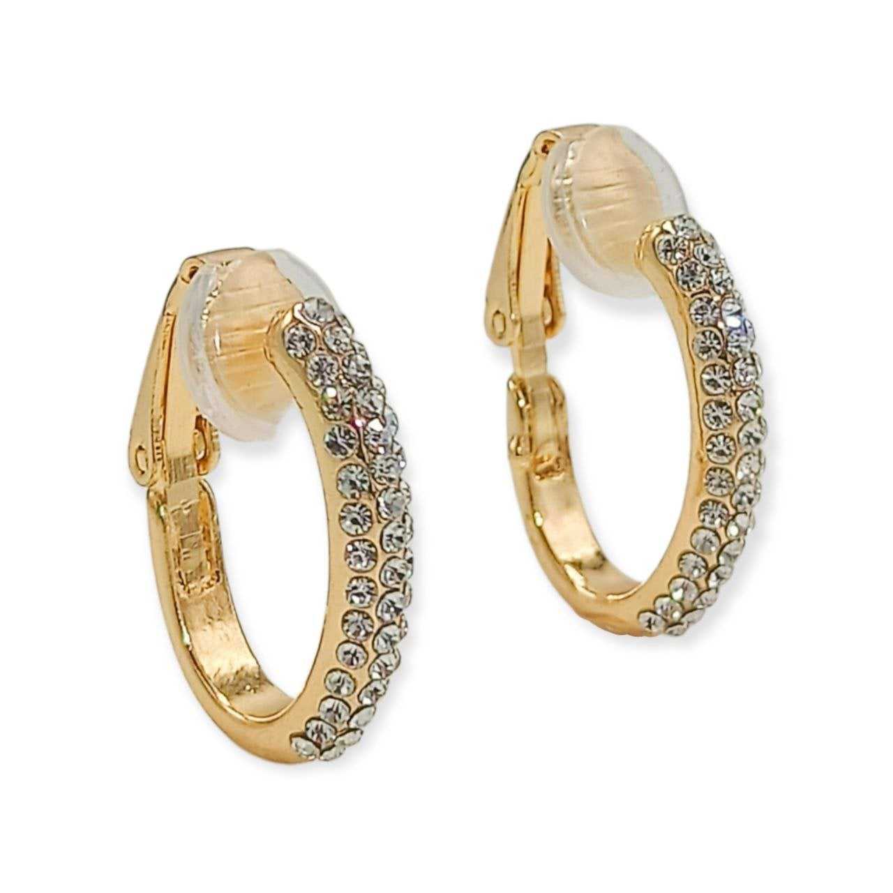 AROS SIN PERFORACIÓN ARGOLLAS CIRCONIOS INCRUSTADOS TIPO PAVÉ BAÑADAS EN ORO 18K - 1