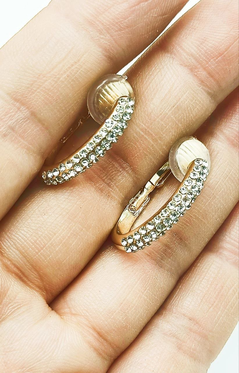 AROS SIN PERFORACIÓN ARGOLLAS CIRCONIOS INCRUSTADOS TIPO PAVÉ BAÑADAS EN ORO 18K - 3