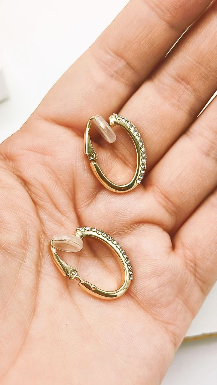 AROS SIN PERFORACIÓN ARGOLLAS CIRCONIOS INCRUSTADOS TIPO PAVÉ BAÑADAS EN ORO 18K - 7