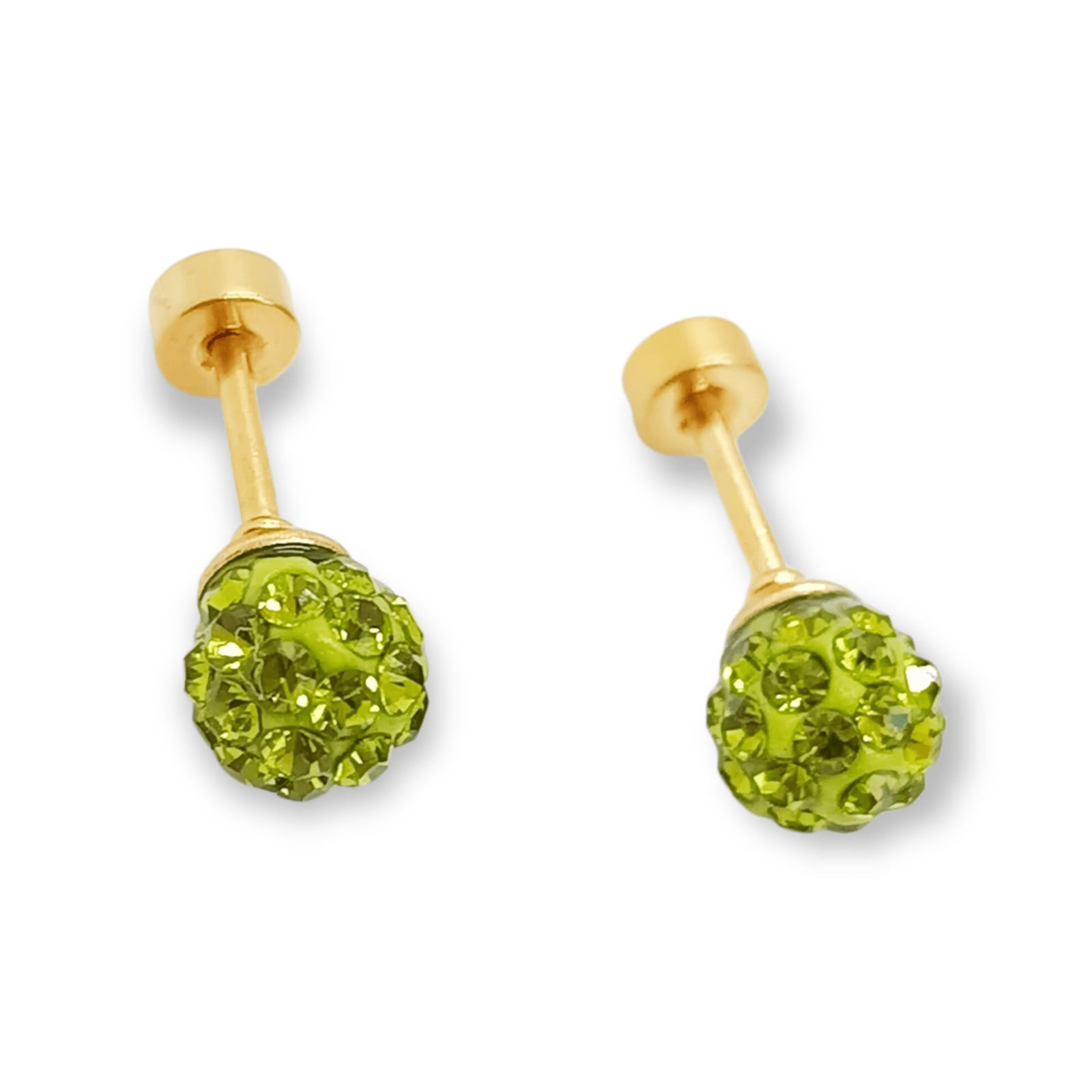 AROS SEGURIDAD PUNTO DE LUZ ACERO BOLA DE FUEGO VERDE LIMA CHAPADO ORO - 1