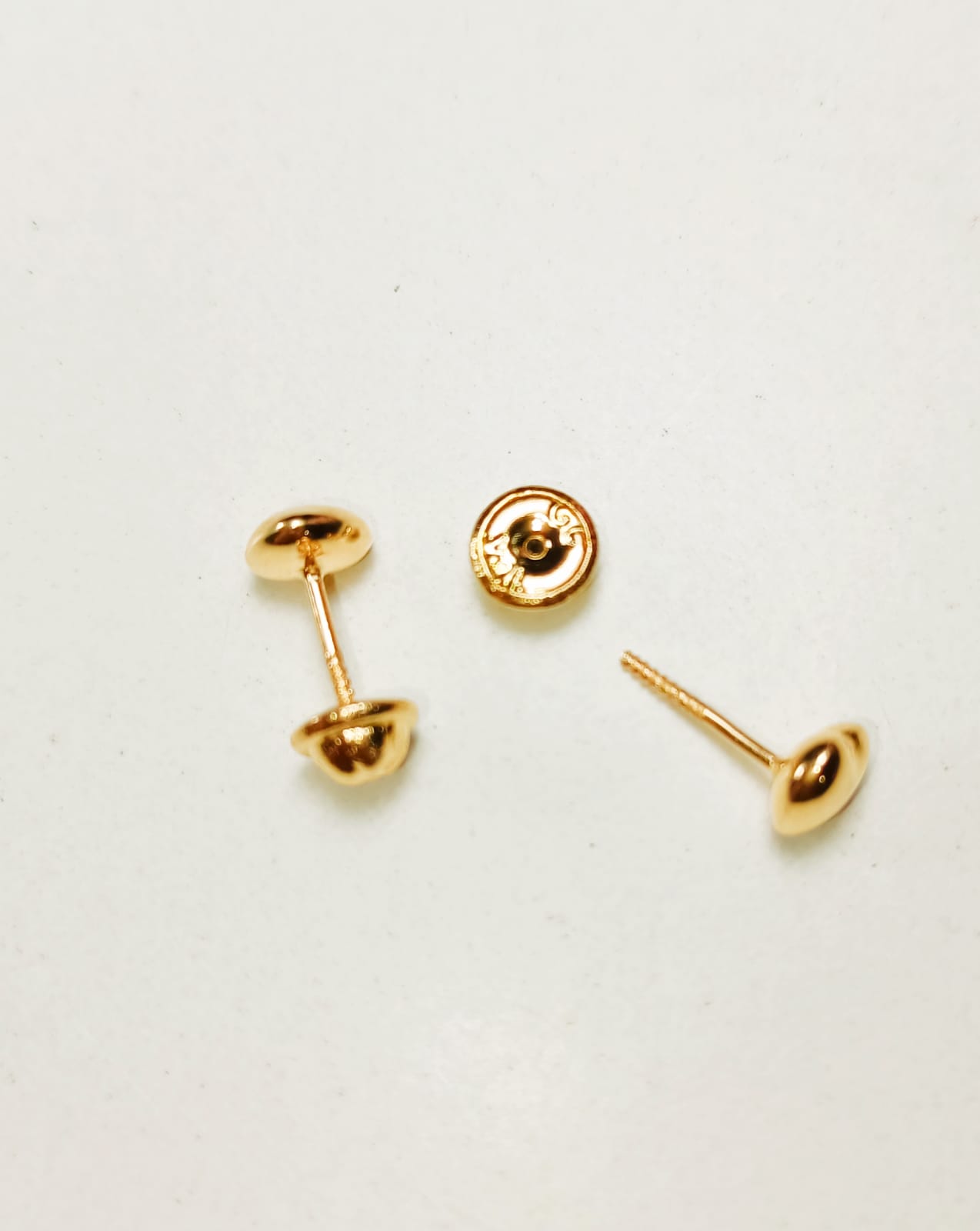 AROS PIERCING HELIX PUNTO CORAZON TUERCA ORO 18K TAPA SEGURIDAD BEBE - 5