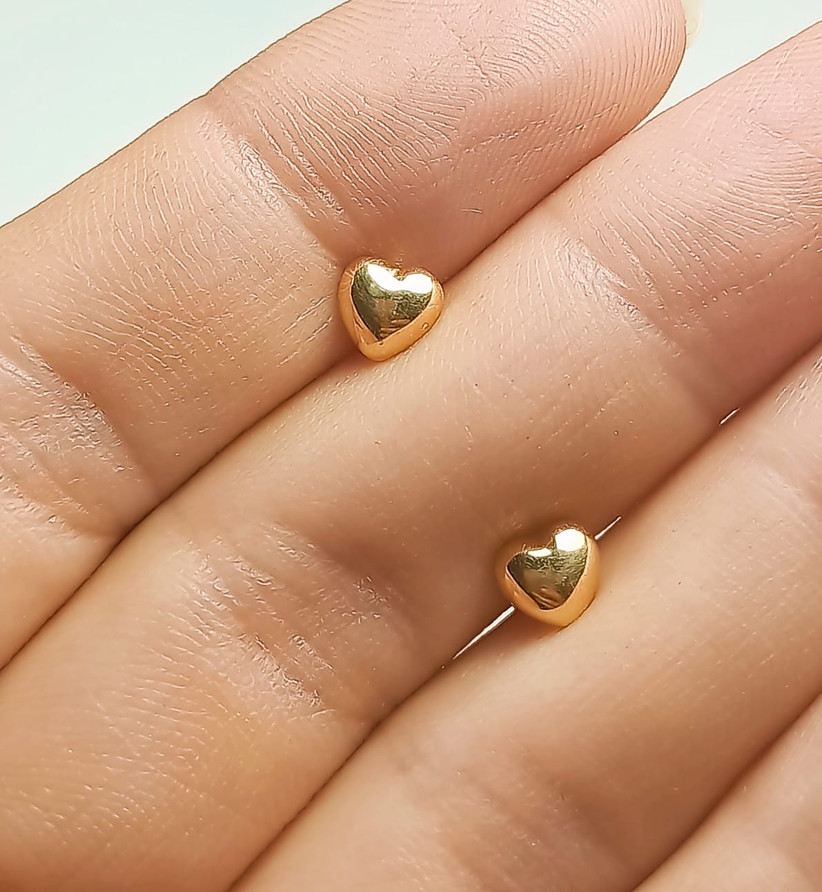 AROS PIERCING HELIX PUNTO CORAZON TUERCA ORO 18K TAPA SEGURIDAD BEBE - 9