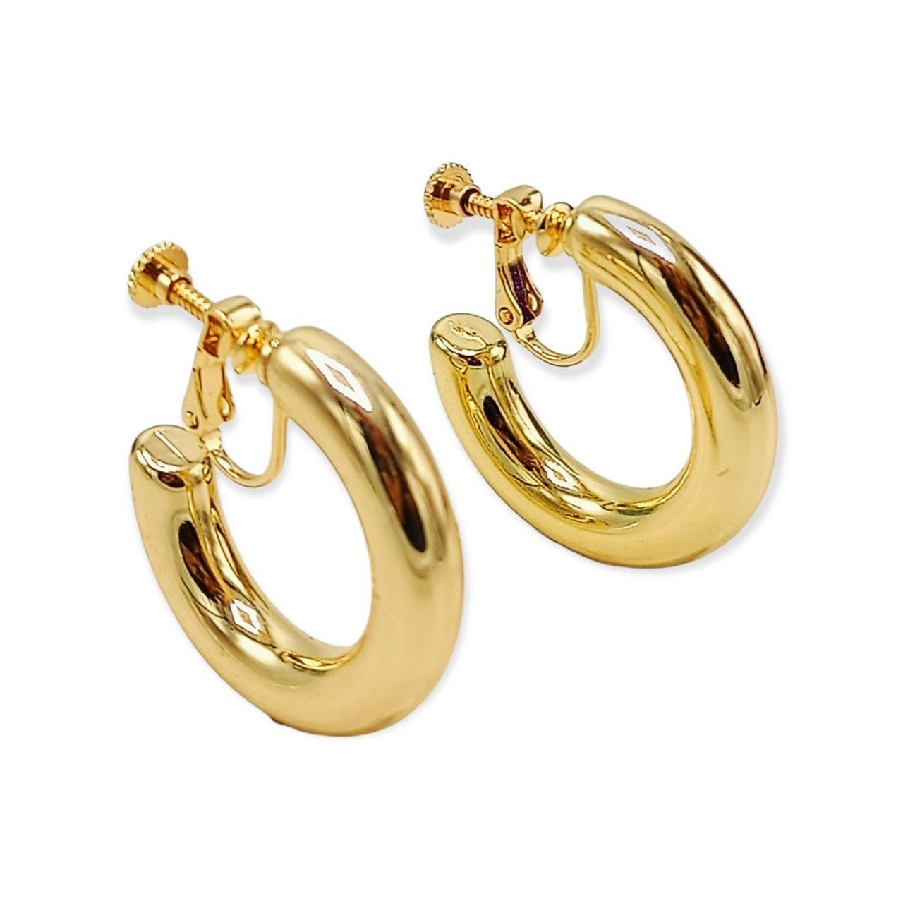 AROS SIN PERFORACION ARGOLLAS CHUNKY BAÑADAS EN ORO - 1