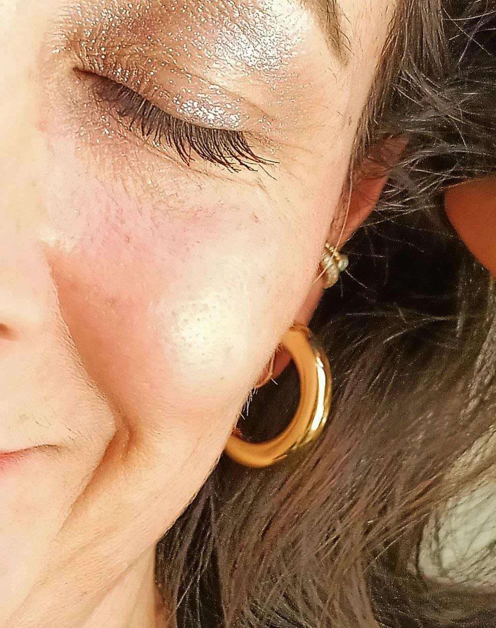 AROS SIN PERFORACION ARGOLLAS CHUNKY BAÑADAS EN ORO - 8