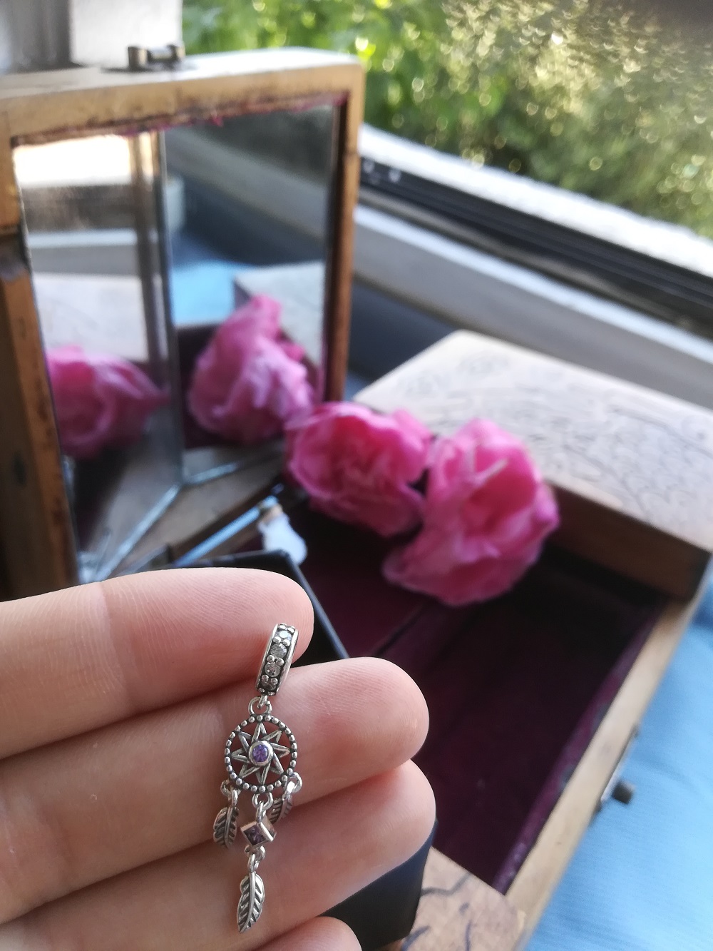 CHARM DIJE ABALORIO ATRAPASUEÑOS PULSERA O COLGANTE LILA - 6
