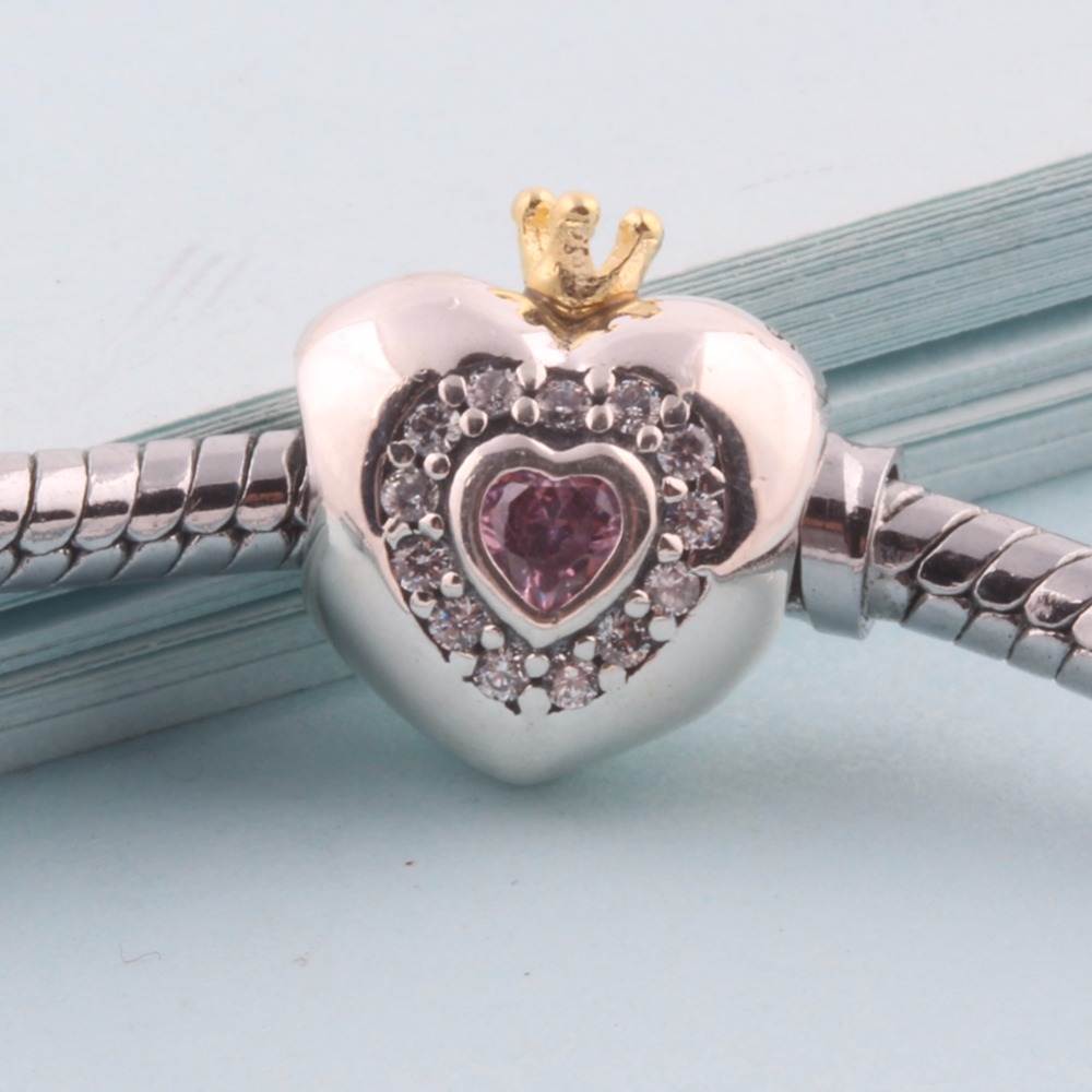 CHARM DIJE ABALORIO PULSERA COLGANTE CORAZÓN PRINCESA - 2