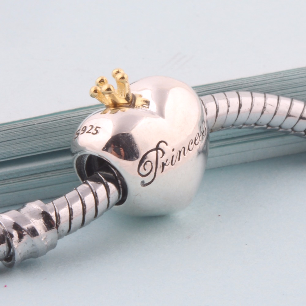 CHARM DIJE ABALORIO PULSERA COLGANTE CORAZÓN PRINCESA - 3