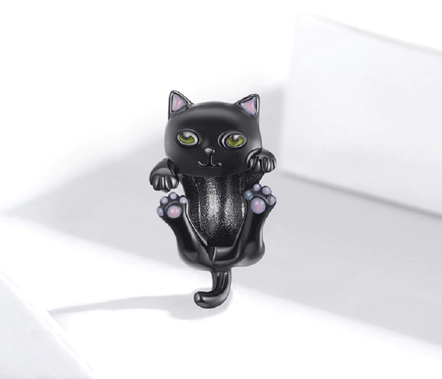 CHARM DIJE ABALORIO GATO GATITO PULSERA COLGANTE PLATA 925 - 1