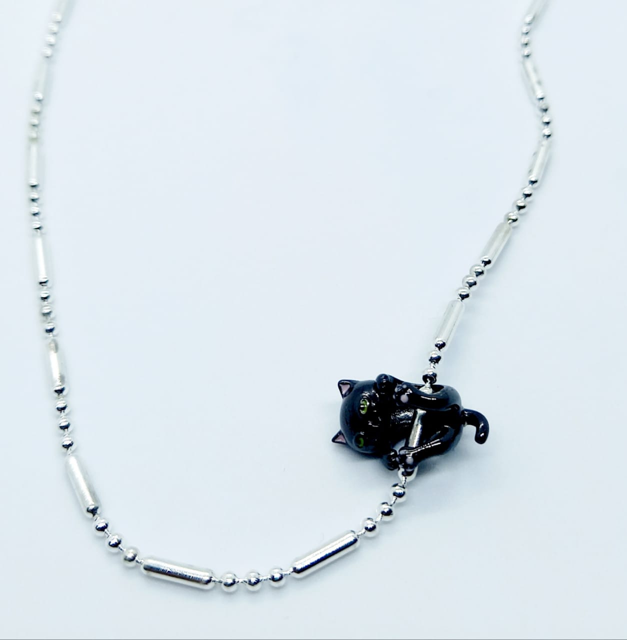 CHARM DIJE ABALORIO GATO GATITO PULSERA COLGANTE PLATA 925 - 3