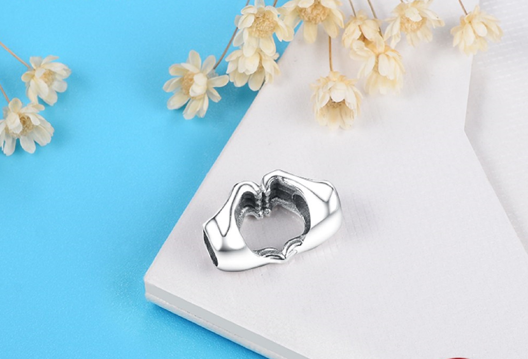CHARM DIJE ABALORIO PLATA 925 MANO CORAZÓN - 2