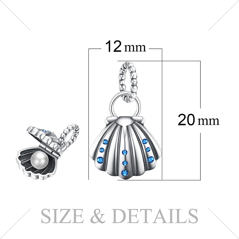 CHARM DIJE ABALORIO OSTRA ALMEJA PLATA 925 - 2