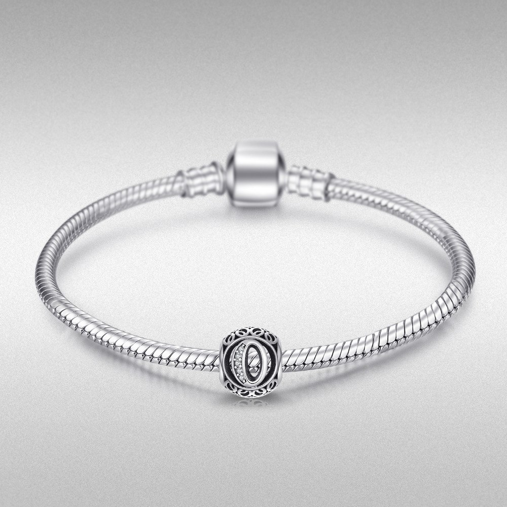 CHARM DIJE ABALORIO LETRAS PULSERA COLGANTE PLATA 925 - 2