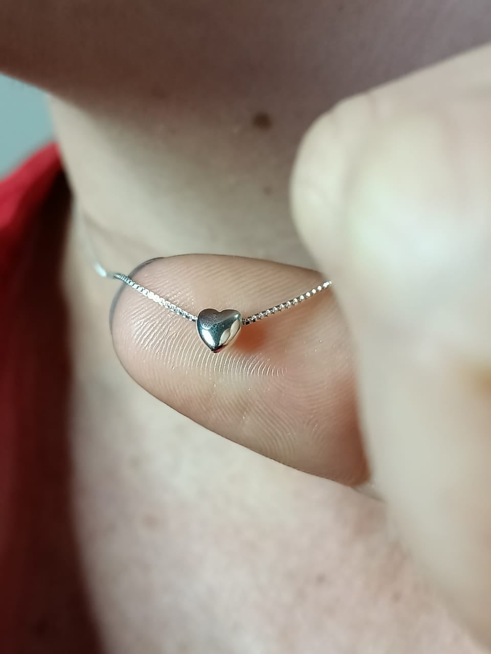 COLLAR CON DIJE TIERNO CORAZÓN EN PLATA FINA LEY S925 - 2